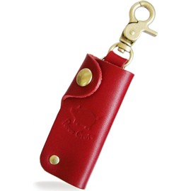 Polcolosso Compact Key Case, Original Tochigi Leather, Made in Japan, Genuine Leather, red