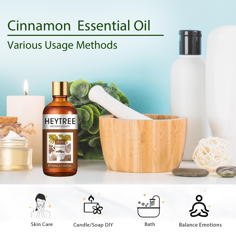 HEYTREE Cinnamon Essential Oil 100ml - Pure Natural Cinnamon Oil