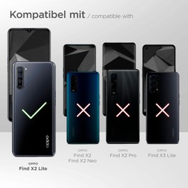 ONEFLOW Slim slip-in case with pull-back function suitable for Oppo Find X2 Lite, premium microfibre inner lining and robust pull tab, black