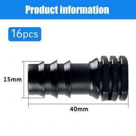 UEKPDM 16 Pcs 1/2 Inch (16mm) Garden Barbed Connector Plastic Drip Irrigation Hose Connector Soaker Hose Connectors Hose End Stop,Barb Drip Pipe End Closure Cap for Irrigation Pipe for Garden