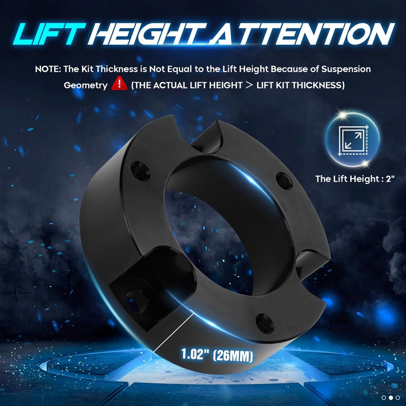 2 inch Front Leveling Lift Kit Compatible with 2003-2023 Toyota