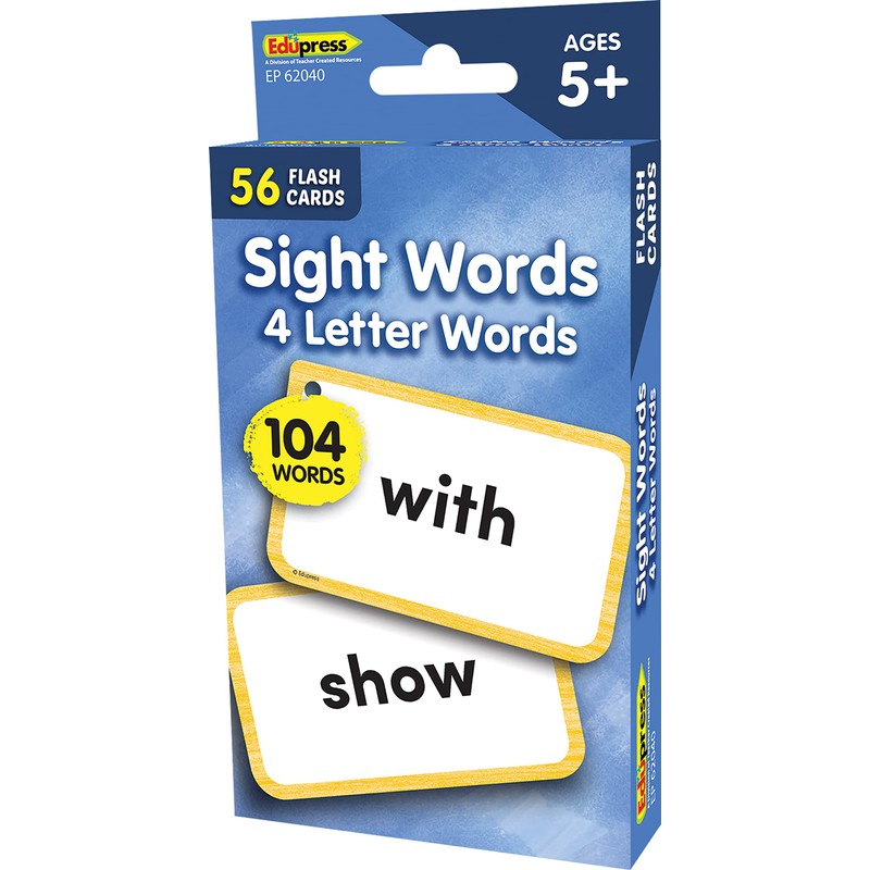 Teacher Created Resources Sight Words Flash Cards - 4 Letter