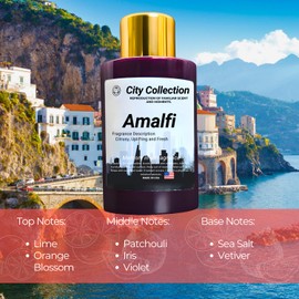 Mystic Romance Amalfi Aroma Oil Blend Plastic Purple Bottle 120ml, City Collection, Diffuser Aroma Oil Blends, Waterless Diffuser Oil, Made in USA (120ml, Amalfi)