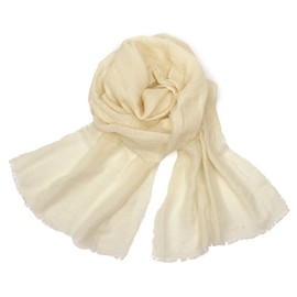 plantia Organic Cotton Gauze Scarf, 1.3 oz (36 g), Extreme Lightness, Full Gauze Weave Scarf (Beige)
