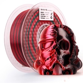 SUMLAND PLA Filament 1.75mm,3D Printer Filament Silk PLA 3D Filament Dual Color Filament Black Red Pla Filament 3D Printing Filament 1.75mm+/-0.02mm,1KG/2.2lb