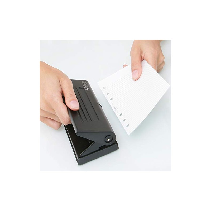 Rapesco PF66P0B1 Adjustable 6-Hole Diary Punch, 8 Sheet Capacity, Black