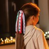 Christmas Hair Streamer,Santa Ponytail Holder Elastic Hair Tie Band for