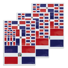 CANTENDO 3Pack Dominican Flag Decal - Dominicans Flags Reflective Vinyl Car Stickers - for Car Window Bumper Waterproof Sticker (12 x 8.5 Inch)
