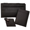 Genuine Black Leather 3 Piece Travel Set - Includes Passport