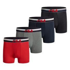 Fila Tronco para hombre de 4 pulgadas, sin bragueta frontal, con bolsa, jersey y malla, paquete de 4, marino, X-Large