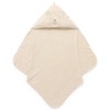 Purebaby Essential Bear Cotton Hooded Towel, Pale Blue Melange