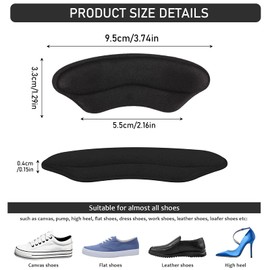 Heel Grips for Ladies Shoes, 6 Pieces Grip Trainers for Too Big Women Suede Liners Shoes and Boots, Insert Fillers Insoles Protectors Guards Protection, Prevent Heel Slipping Out, Rubbing and Blisters