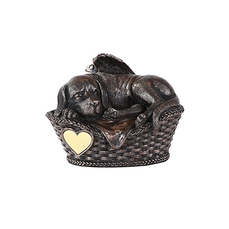 Pacific Giftware Pet Memorial Angel Dog Sleeping in Basket Cremation