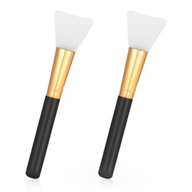 2 Pcs Silicone Face Mask Brushes Silicone Applicator Kit Mask Beauty Tool Reusable Epoxy Applicator Sticks for Mixing Epoxy Liquid Face Masks Paint Making DIY (Black)