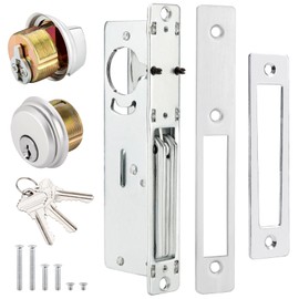 MaxxGeek Storefront Mortise Door Lock Commercial Mortise Lock with Lock Cylinder Double Cylinder Deadbolt Lock Set (1-1/8" Backset)