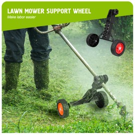 KALAWW Adjustable String Trimmer Support Wheel Attachment,Upgrade Design Lawn Mower Auxiliary Wheels suitable for most mowers shaft tubes of 25mm/26mm and 28mm, Portable String Trimmer Wheel for Weed