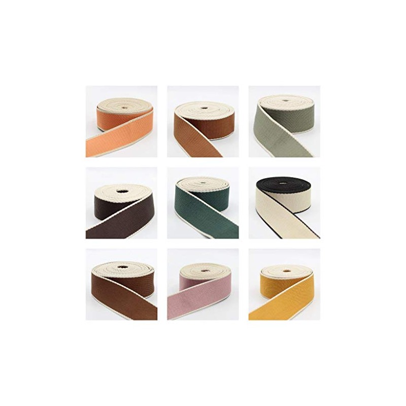 5 m Belt Two-Tone Ecru Cotton Mixed Belt 38 mm