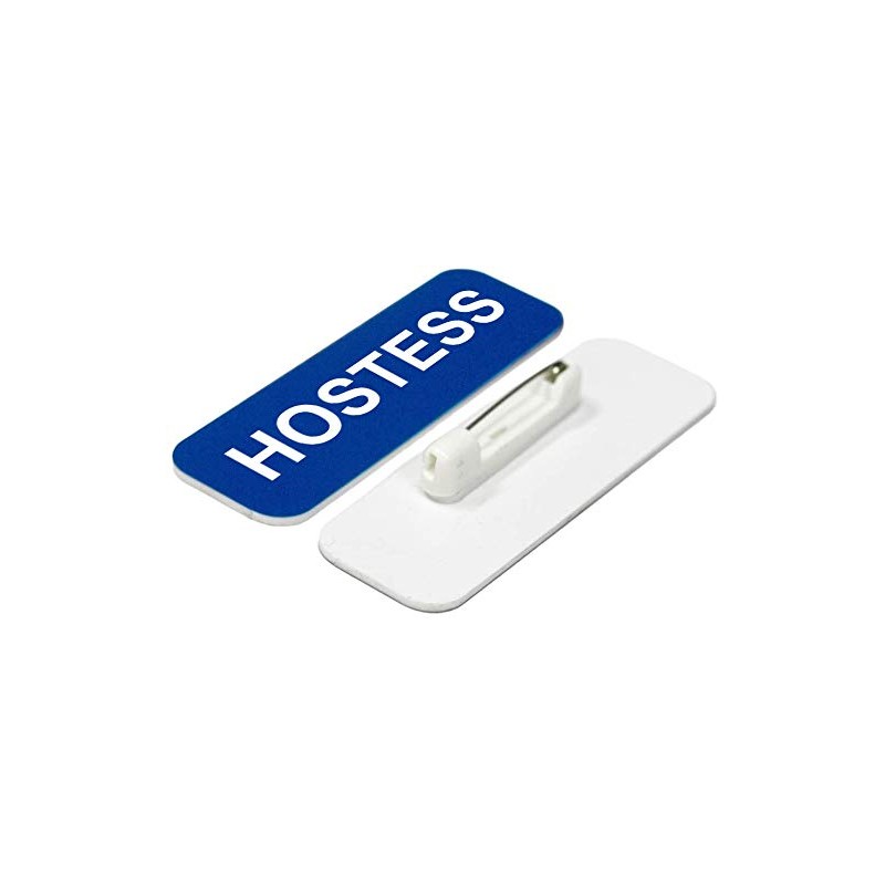 Hostess 1 x 3 Name Tag, Blue (10 Pack)