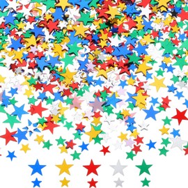 DazzJoy Pack of 4000 Glitter Confetti Stars Confetti Christmas, 2 Sizes, Colourful Stars Decoration, Christmas Confetti Decoration, Stars, Glitter Stars, Confetti Decoration, New Year's Eve, Sequins