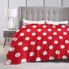 Red White Polka Dot Blanket Soft Lightweight Throw Blankets Cozy