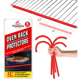 Premium Oven Rack Protector Shields - 22 Inch Full Size 4 Pack - Guards for Inside the Range, Ovens Rack Covers for Safety Essential Kitchen Accessories for Apartment Living