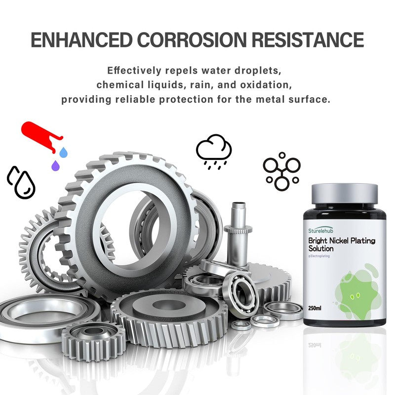 Bright Nickel Plating Solution, 250ml, Electroplating Solution, Excellent Corrosion Resistance,