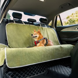 FUNNY FUZZY Dog Car Seat Cover for Back Seat, Waterproof, Scratchproof Car Seat Protector for Dogs Nonslip, Dog Back Seat Covers for Cars, Trucks and SUVs, Back Seat(18.1''W x 53''L×22" H)