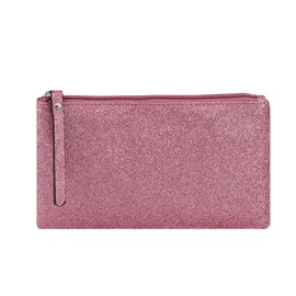 Holiday Glitter Pouch – Starlit Rose & Twilight Black – Sparkling Makeup Bag, Festive Cosmetic Pouch (Starlit Rose)