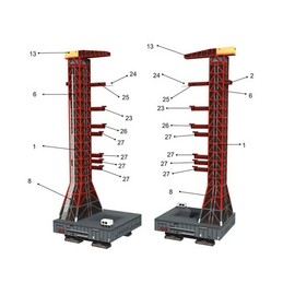 1/300 Scale Saturn V Rocket and Launch Pad, Paper Model, Diecast Rocket Collection Model (Unassembled Kit)