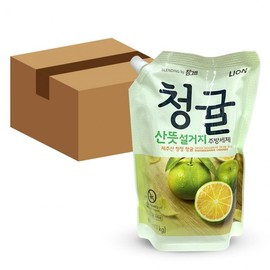 LION Chamgreen Pure Green Tangerine Refreshing Dish Soap Refill 1kg 10 units