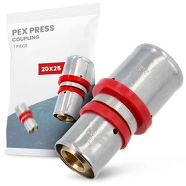 Clutch Connector PEX Press Fittings 20 x 25 Heating Installation System Coupler Brass Steel EPDM O-Rings Perfect Leakage Heating Sanitary Drinking Water Installation