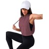 SweatyRocks Women's Sleeveless Workout Top Hooded Activewear Crop Tank Top