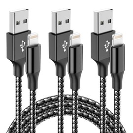 GREUSB Phone Charging Cable Nylon Braided 3 Pack 10FT