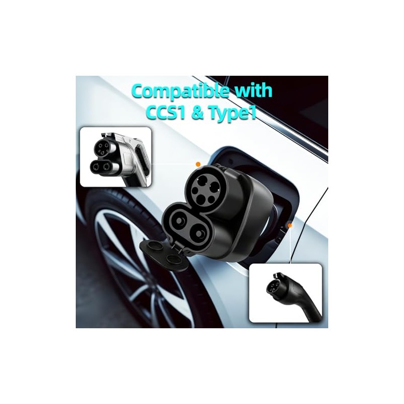 Adaptador CCS1 a CCS2, Conector de Carga para Vehículos Eléctricos,