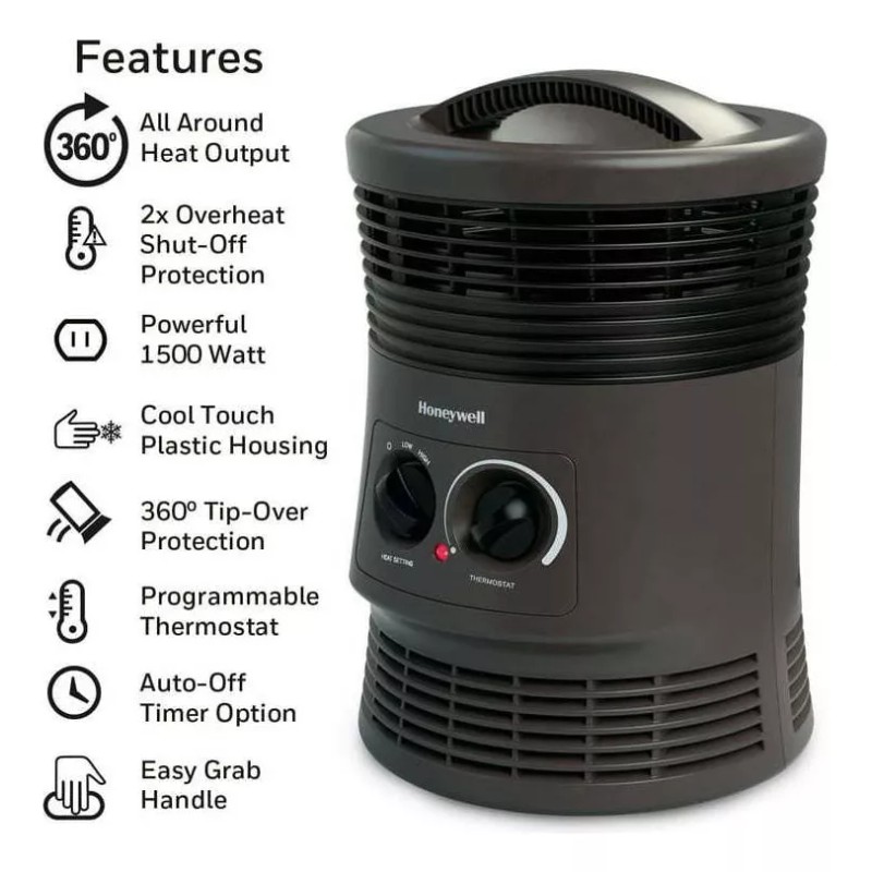 Honeywell Calentador Honeywell 360 Color Negro