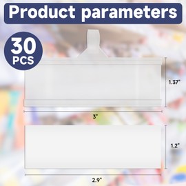 Kdiya 60PCS Plastic Wire Shelf Label Holders, Reusable Price Label Holder with locks, Label Display Holder for Retail Supermarket Department Store (60, 75 * 35)