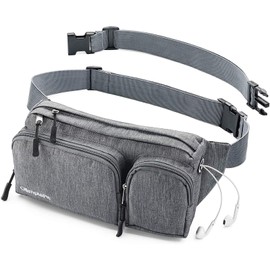 Fanny Pack s Large Women Men Girls Man Boy Cute Cool Waist Bag Dad Mom Hiking Travel Camp Swim Running Money Belt Roomy Beach Dog Walking Sport Phone 90 80 Wallet Gun Gym Hip Bum Festival XL Gray Big