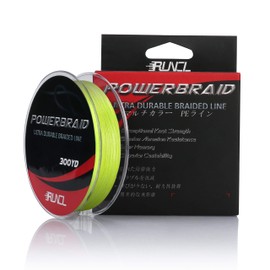RUNCL PowerBraid Fishing Line, Durable Braided Line 8 Strands - Seamless Weaving Tech, Enhanced Coating Tech, Round Profile, Zero Stretch, High Sensitivity (Hi-Vis Yellow, 300Yds, 30LB(13.6kgs))