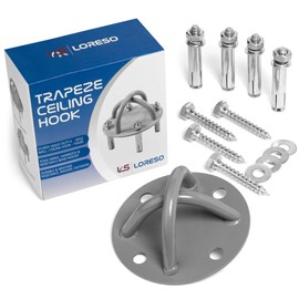 LORESO Wall Ceiling Anchor - Heavy Duty Mount Bracket for Trapeze Suspension Straps, Yoga Swings, Hammock, Boxing Punching Bags, Body Strength Gym Equipment and Battle Ropes