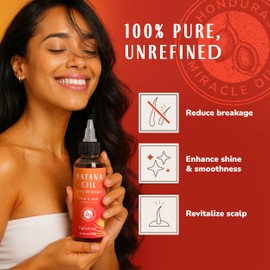 Organic Raw Batana Oil for Hair Growth Oil Women & Men, Pure Natural Batana from Honduras 4oz, Healthy, Thicker, Stronger, Hair Moisturizer for Black Women, Aceite de Batana Para la Caida del Cabello