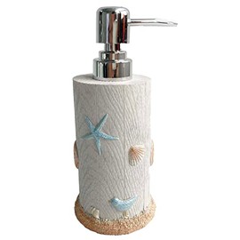 Marina Decoration Luxury Modern Décor Bath Accessories Ensemble Included Bathroom Liquid Soap Pump Lotion Dispenser, Venus Nautical Ocean Life Style