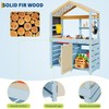 Outdoor Wood Mud Kitchen for Kids, Wooden Play Kitchen w/Canopy,