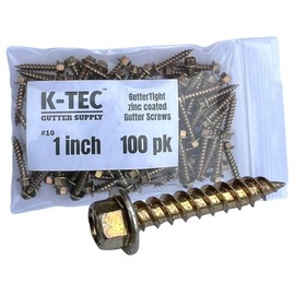 1" GutterTight 1/4" Drive High Head Zinc Plated Hidden Hanger Gutter Screws #10 (100 Pack)