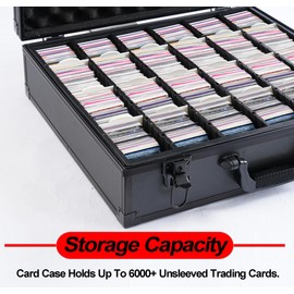 D DACCKIT Trading Card Storage Box with Dividers，Baseball Card Storage Box Holds 6000+ Trading Cards