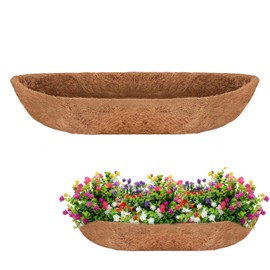 Fengaim Trough Coco Replacement Liners, Coco Fiber Liners for Planters Hanging Basket Liners, Coco Coir Liners Window Box Liners, Wall-mounted Coco Liner for Window Box (1 Pack, 24 Inch)