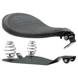 DREAMIZER Motorcycle Seat Cushion Driver Solo Seats with Spring Bracket PU Leather Compatible with Harley Honda Yamaha Kawasaki Sportster Iron 883 1200 Chopper Bobber Cafe Racer-Crocodile Style