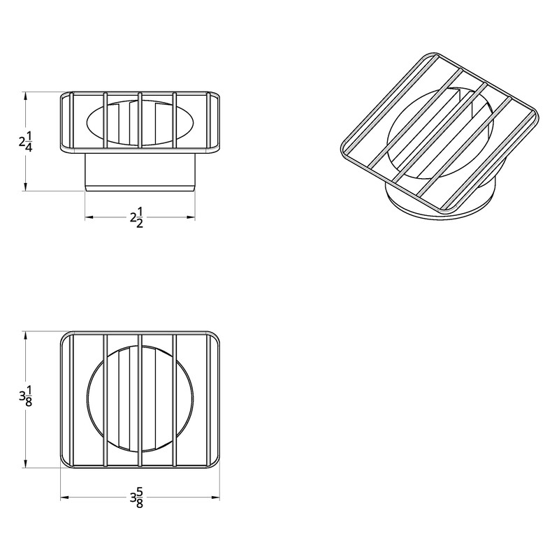 United Pacific C677217 Chrome Defrost Duct For 1967-72 Chevy and
