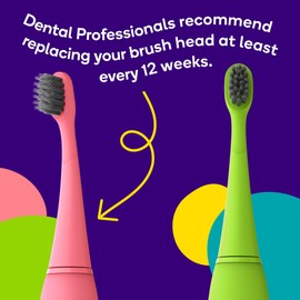 BURST Genuine Replacement Heads for Kids Electric Toothbrush (Green/3 Pack) | Perfect Fit | Ultra Soft Bristles | 9 Months of Supply