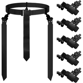 Junkin 6 Players Flag Football Belts and Flags Set Adjustable Football Belt for Youths Kids Teens Adults Training Equipment(Black)