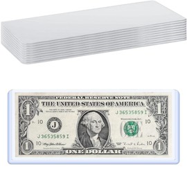 10PCS Bill Clear Holders, PVC Currency Display Sleeves Clear Paper Money Collection Supplies Pages Protect Page for Money Collection, Currency Protect, Regular Bills Protector Case (6.9 x 2.95 Inch)